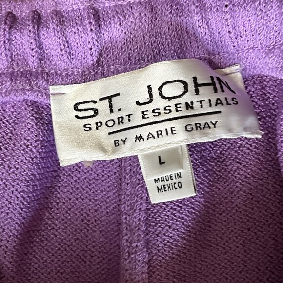 Vintage Women’s LG St John Sport By Marie Gray 3 Piece Set Pants Jacket Blouse - Picture 9 of 10